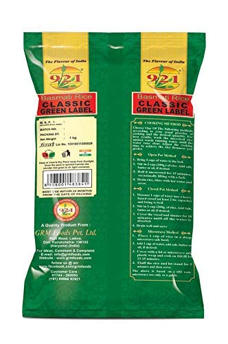 921 Classic Green Label Long Fine Grains Export Basmati Rice (5KG)
