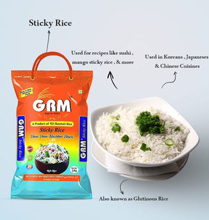 921 GRM Natural Organic Sticky Rice for Chinese, Japanese & Korean Dishes (10KG)